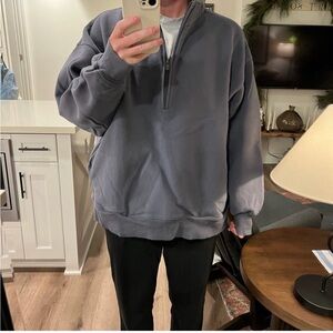 Aritza Blue Sweatfleece Boyfriend 1/2 Quarter Zip